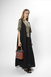 Vestido Túnica Calydon Preto/Dourado
